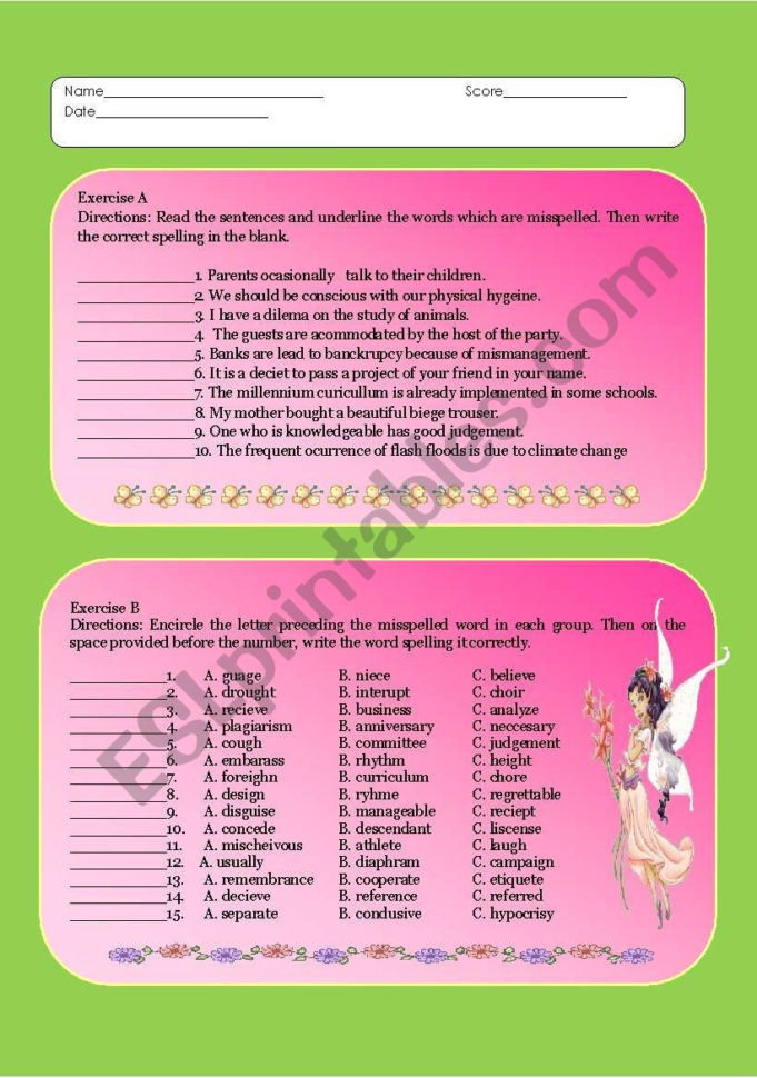 Spelling Demons115 Of The Commonly Misspelled Words  Esl