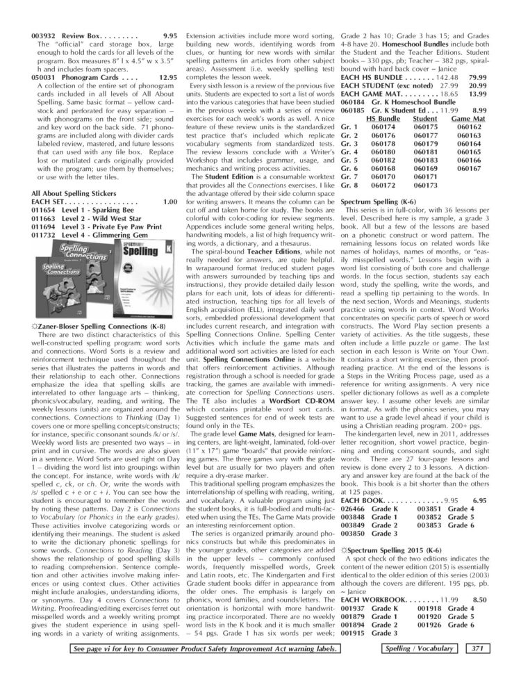 Spelling  Vocabulary  Rainbowresource Pages 1  29