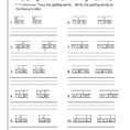 Spelling Worksheets For Grade 1  Writing Worksheet
