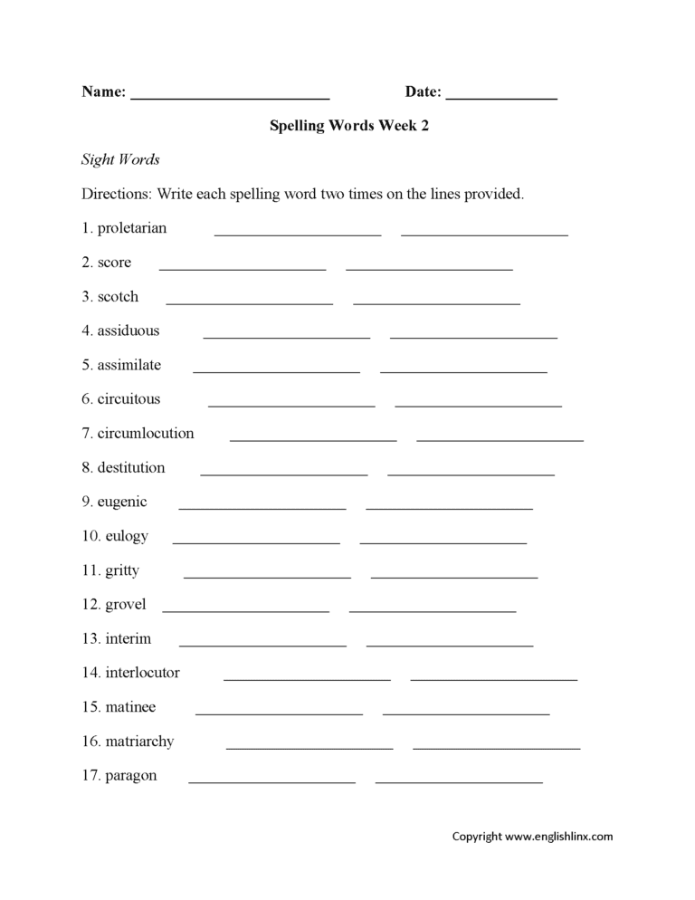 English Worksheets High School