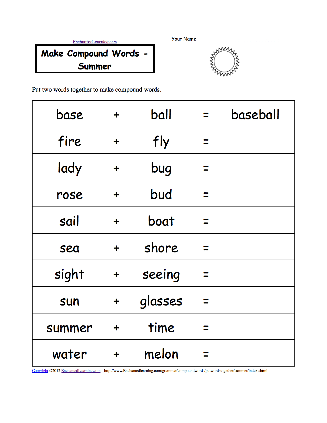 Spelling Worksheets Summer K3 Theme Page At