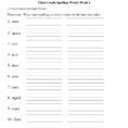 Spelling Worksheets  Third Grade Spelling Worksheets