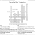 Spending Plan Vocabulary Crossword  Word