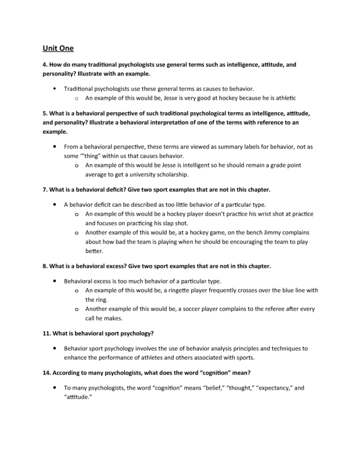 Sport Psychology Final Exam Questions  Psyc 3660  U Of M