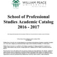Sps Academic Catalog 20162017William Peace University