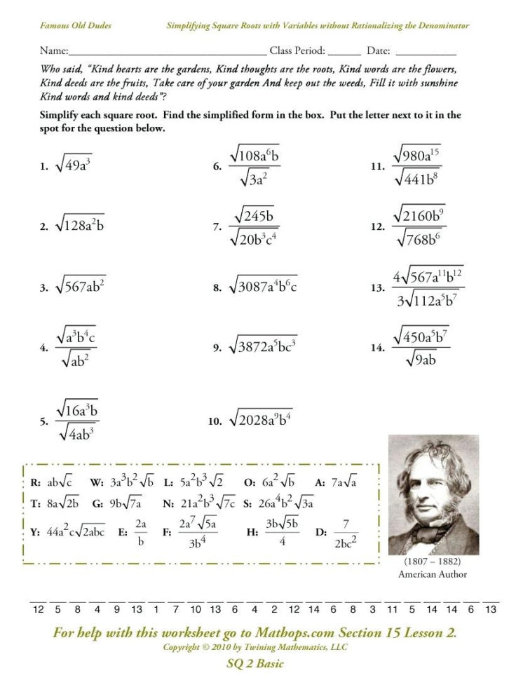 Square Root Worksheets 8Th Grade Math Grade Math Perfect
