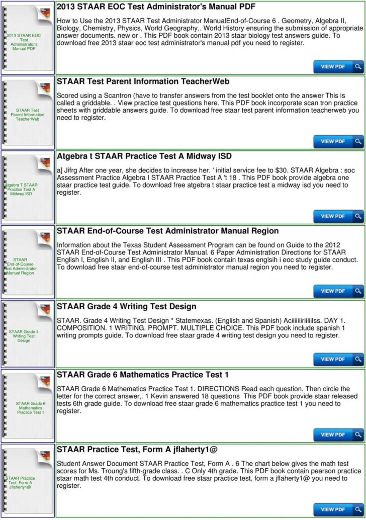 Texas Staar Test Practice Worksheets
