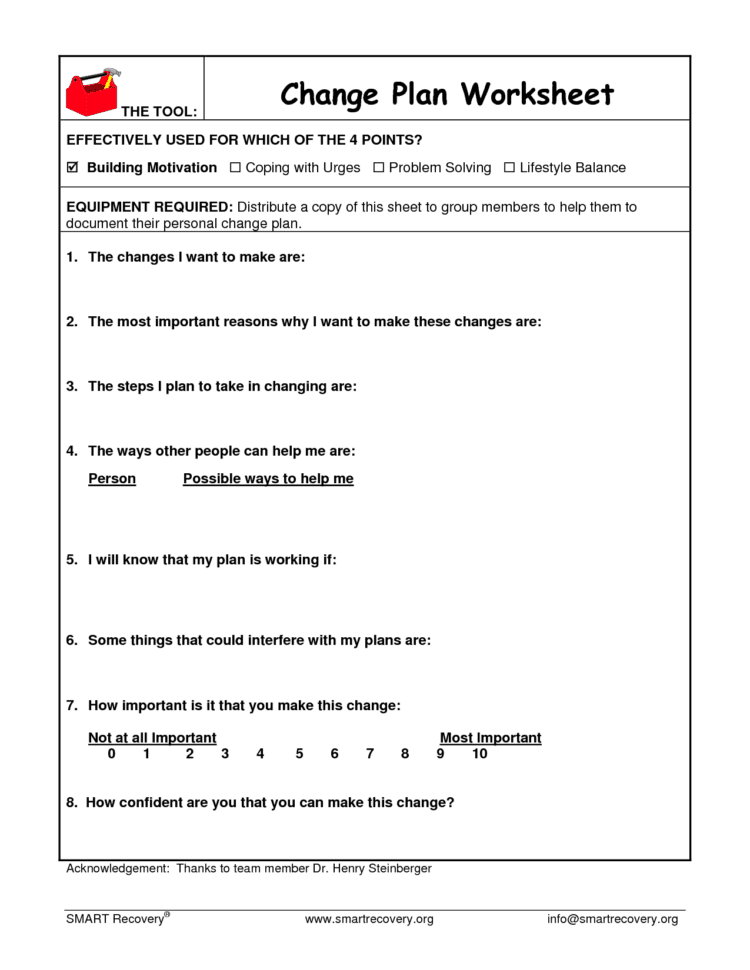 Stages Of Change Worksheet  Free Worksheets Library