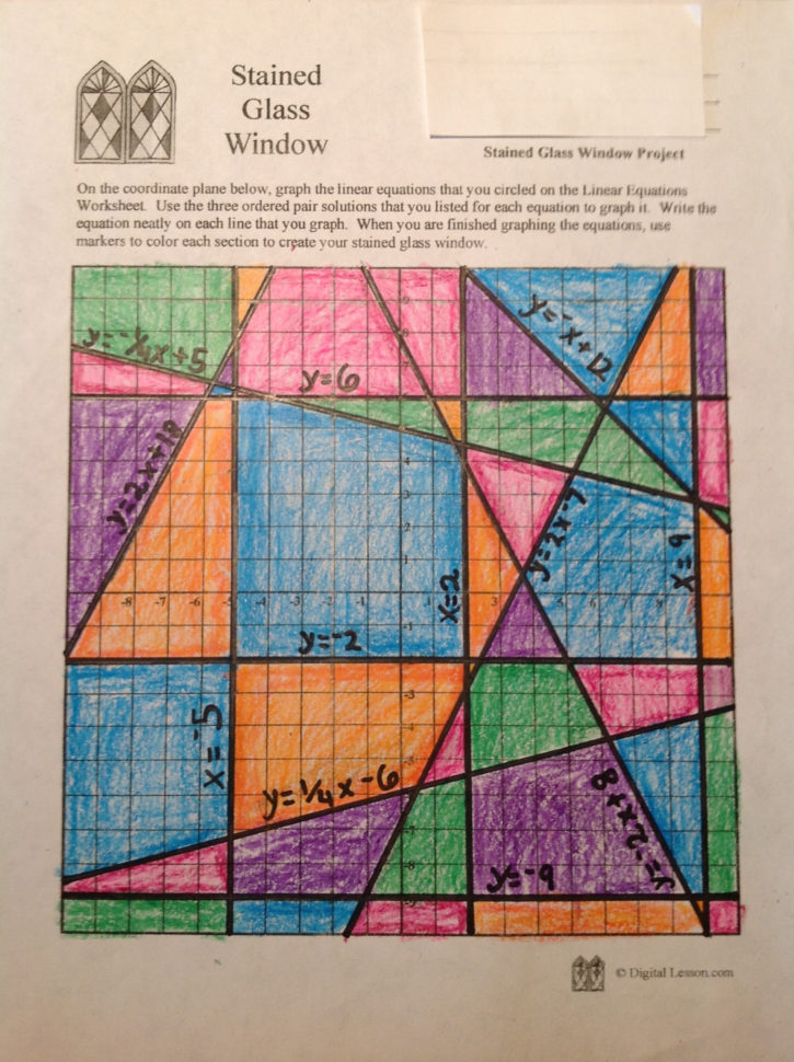 Stained Glass Math Activity  Linear Equations Project