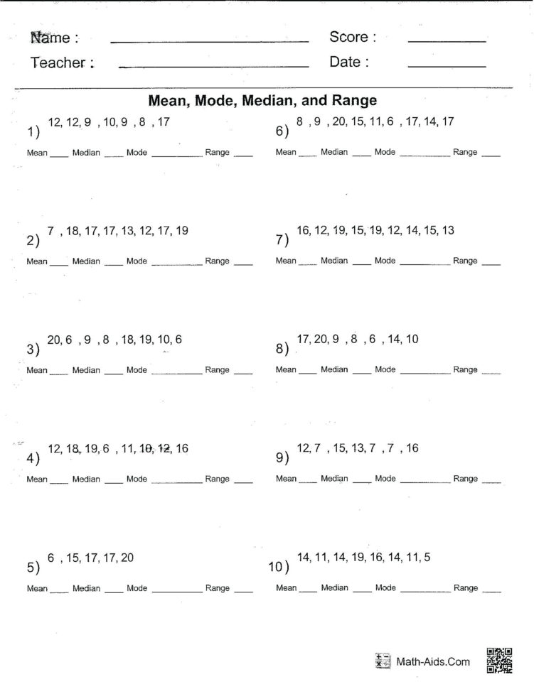 Standard Deviation Worksheets Grouped And Ungrouped Data