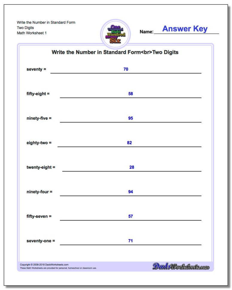 Standard Expanded And Word Form