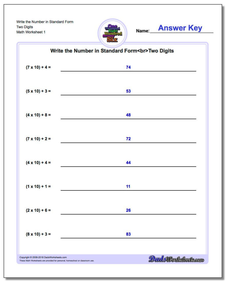 Standard Expanded And Word Form