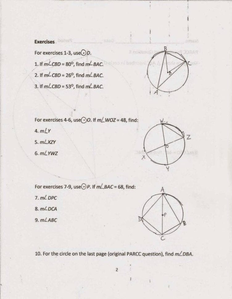 standard-form-equation-of-a-circle-worksheet-answers-db-excel