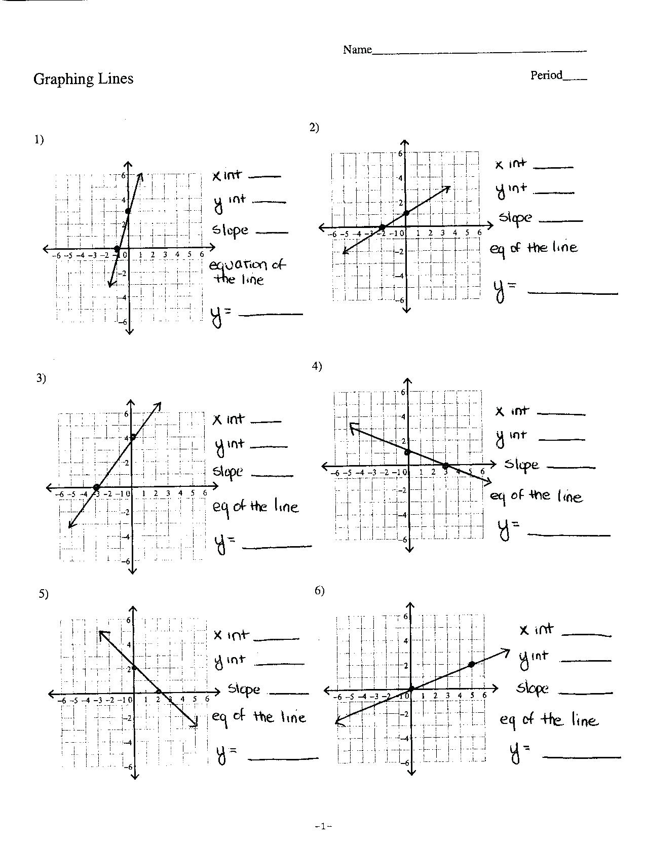 Graphing From Standard Form Worksheet