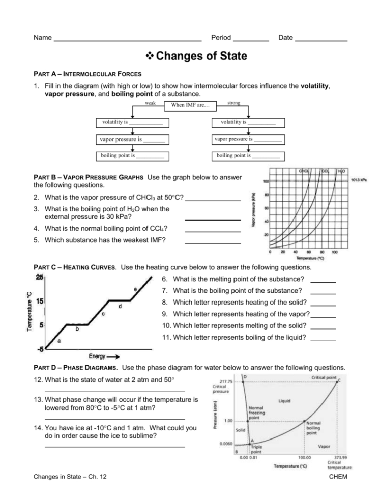 State Change Worksheet With Answers