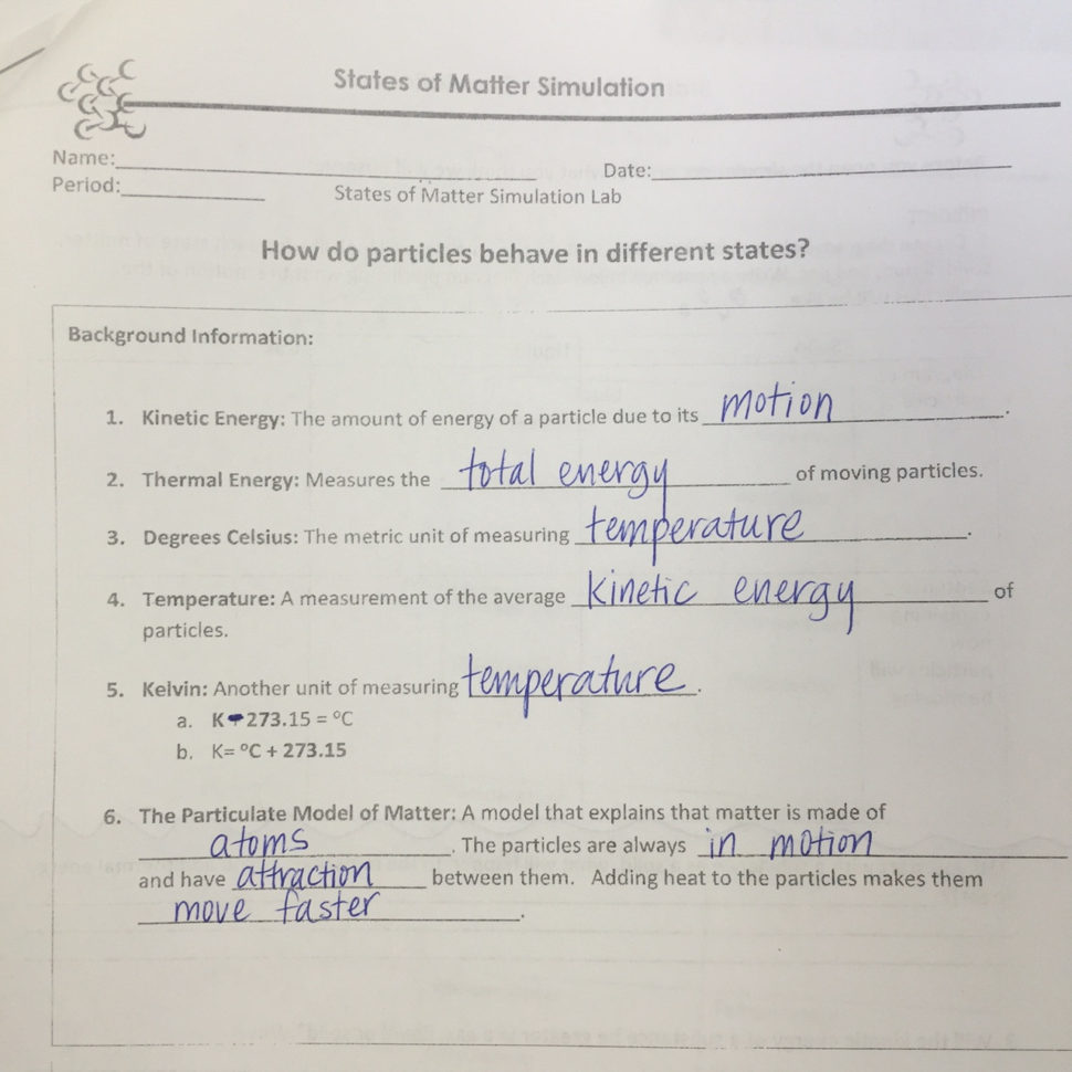 States Of Matter And Changes Of State  Mrs Nicolai's
