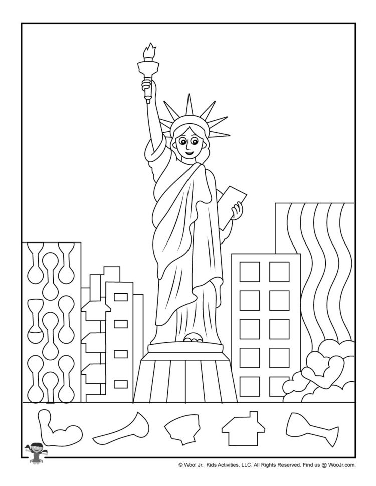 Statue Of Liberty Hidden Object Printable  Woo Jr Kids