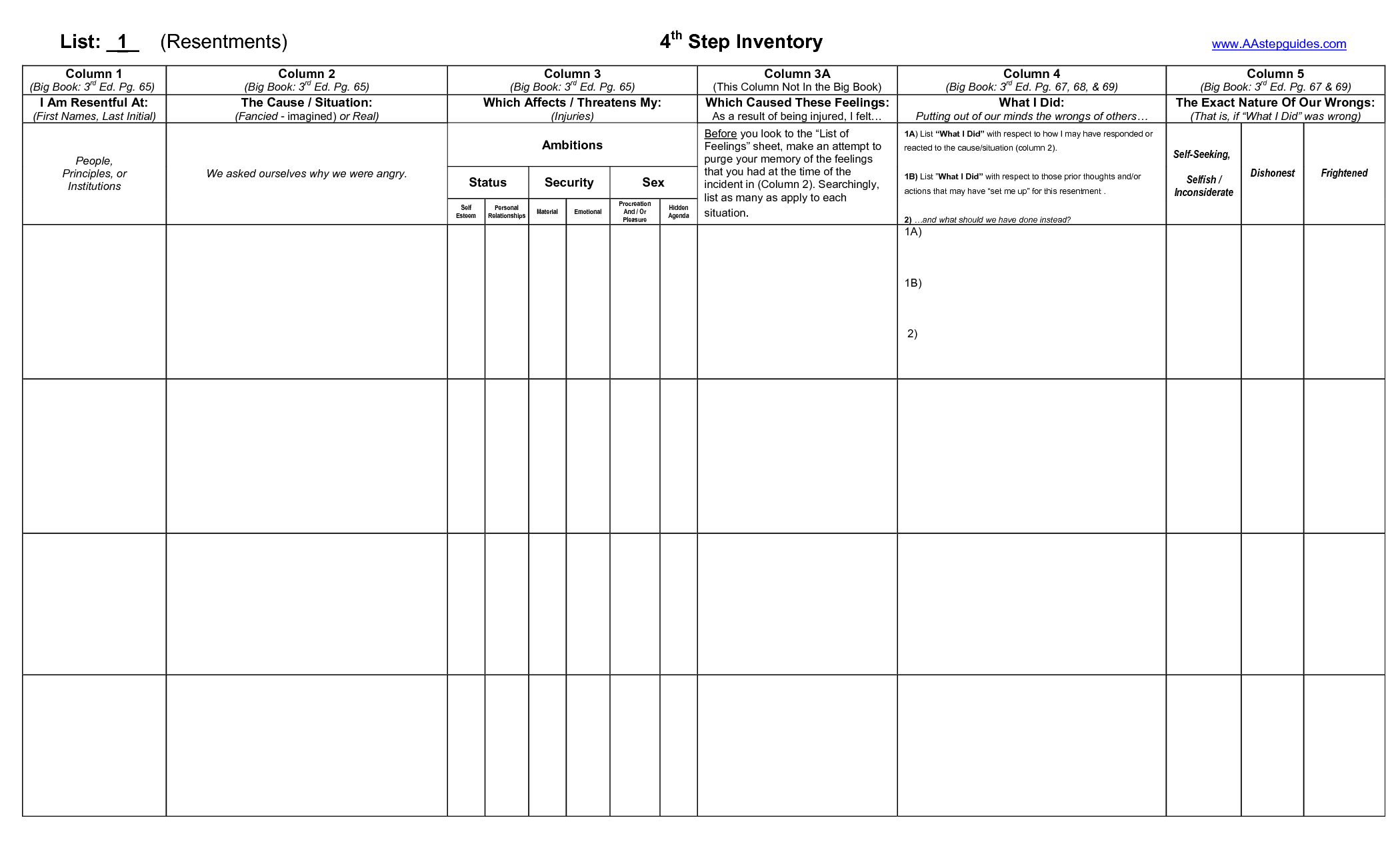 Step Four Worksheets  Free Worksheets Library  Download