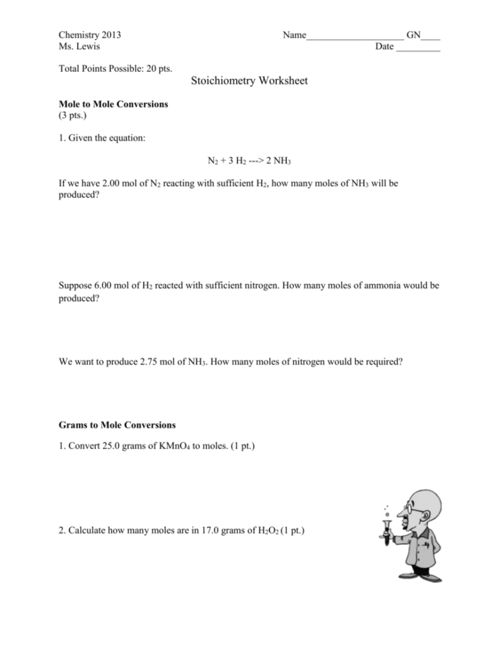 Worksheet Mole Mass Problems Worksheet Mole Mass Problems