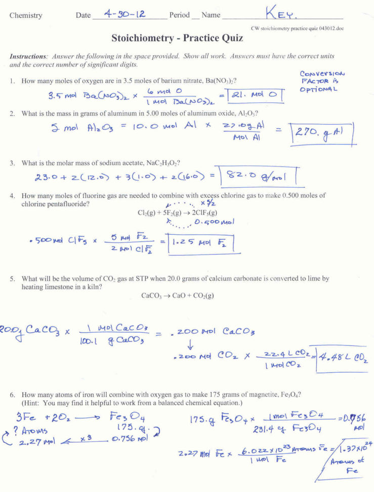 Stoichiometry Worksheet Answer Key Inequalities Worksheet