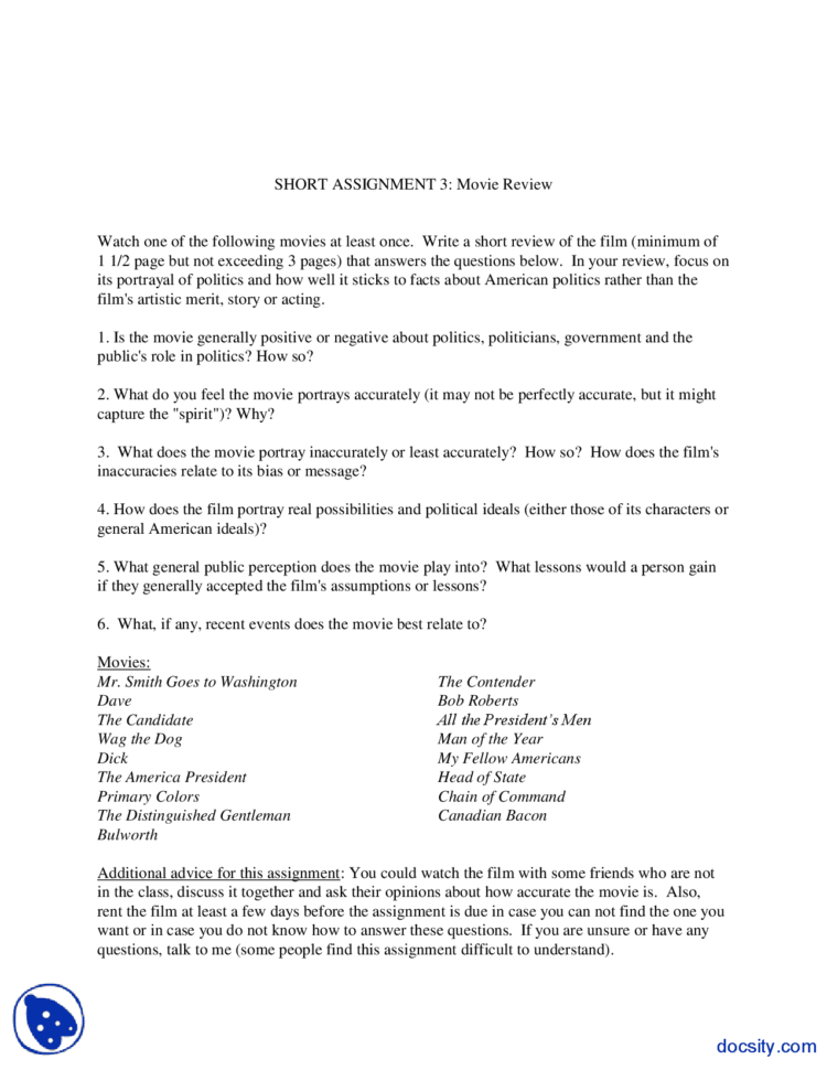 Story Or Acting  Introduction To Us Ernment  Assignment