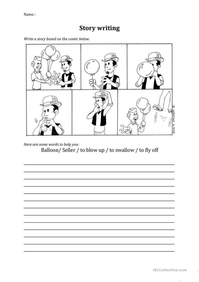 Story Writing  English Esl Worksheets