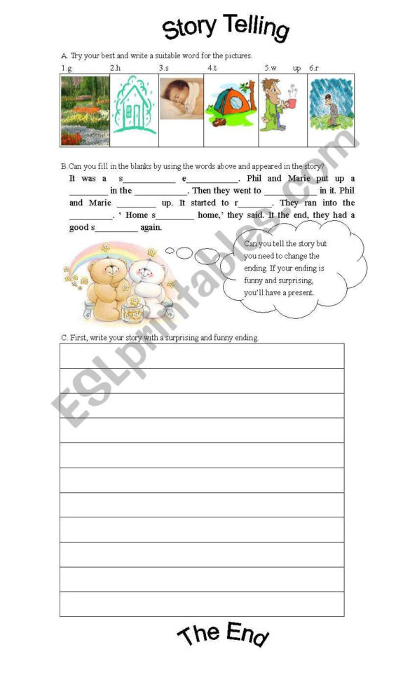 Story Writing  Esl Worksheetkarencheng