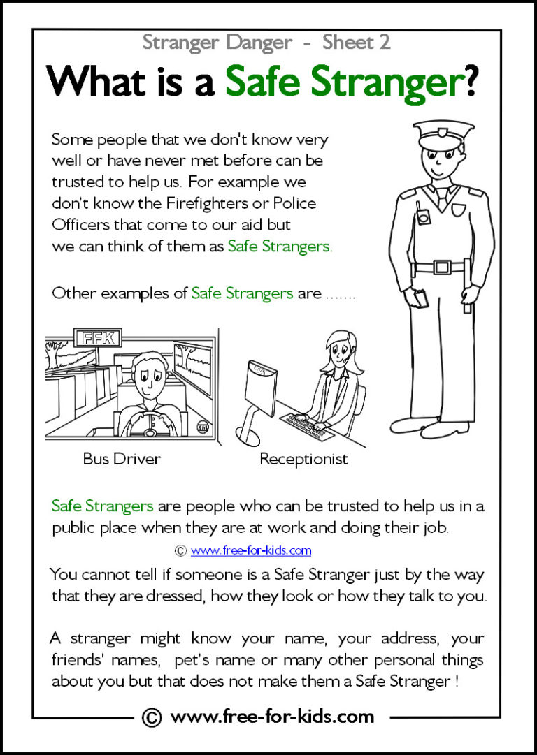 Stranger danger for kids worksheets db excel