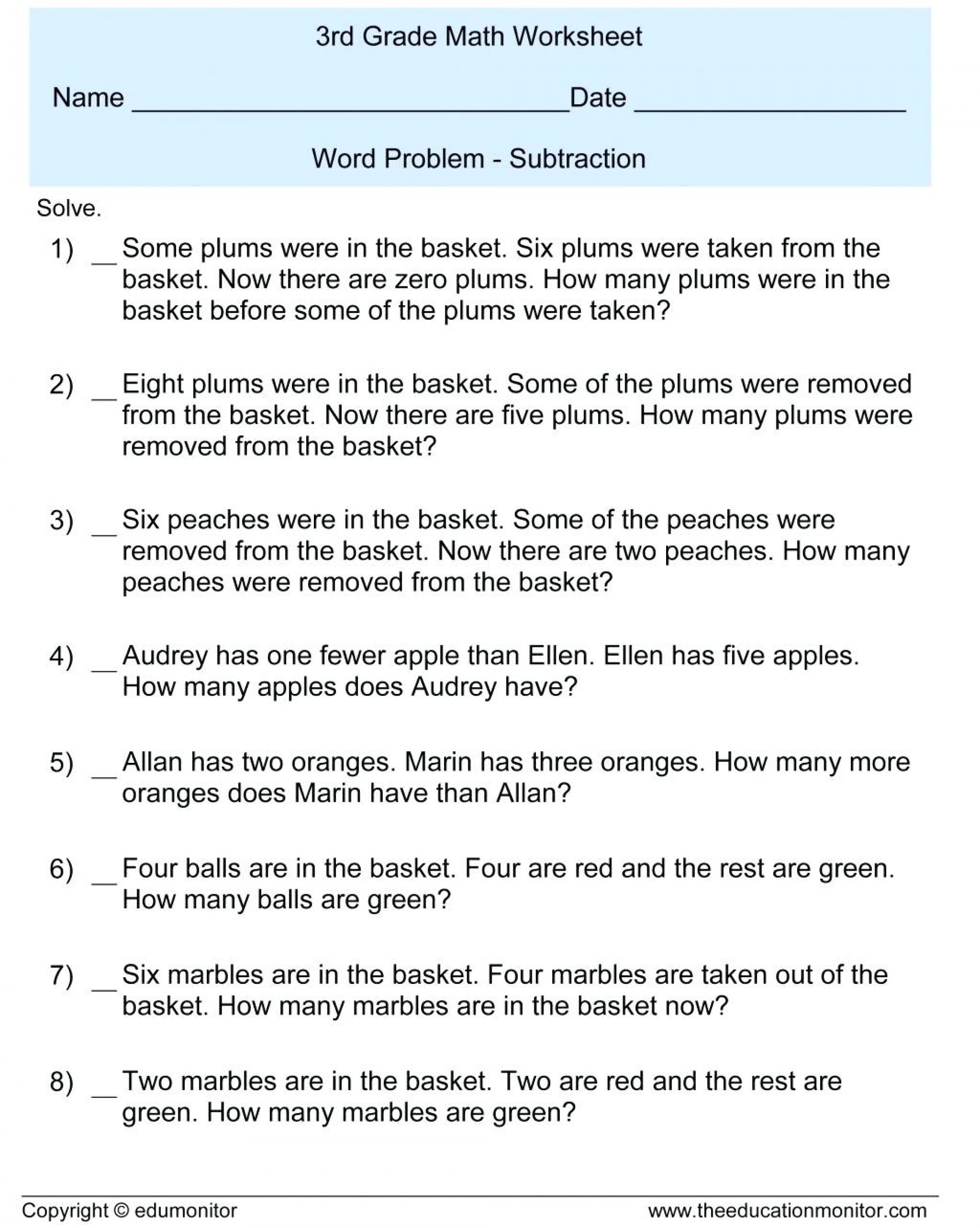 7Th Grade Math Word Problems Worksheets — db-excel.com