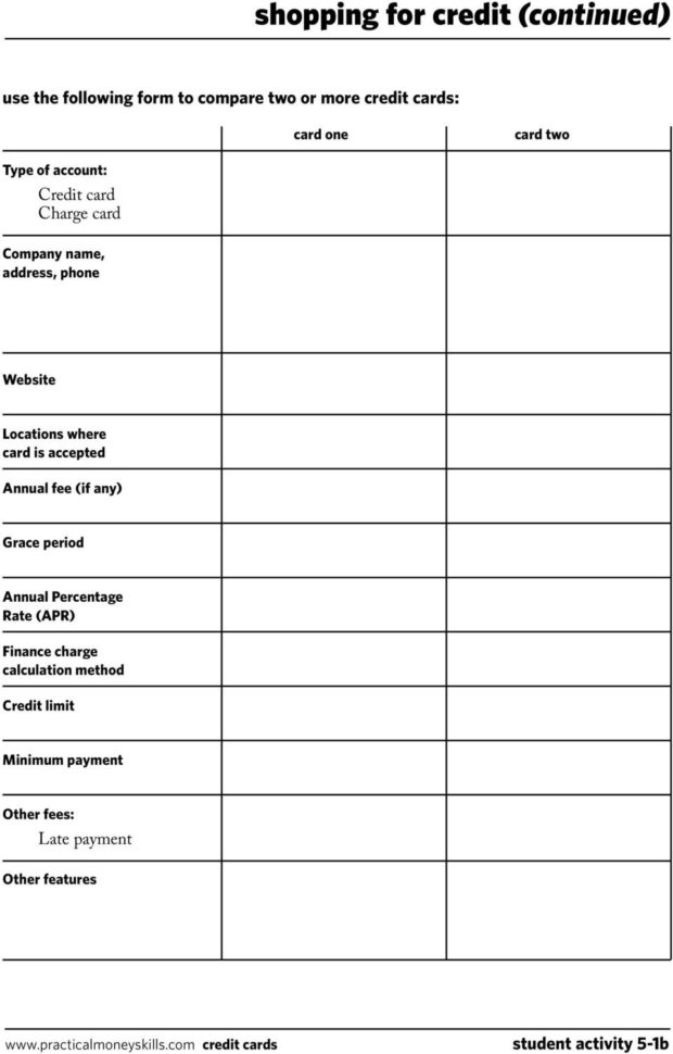 Student Activities Lesson Five Credit Cards 0409  Pdf