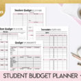 Student Budget Planner Collage Student Budget Worksheet Semester Expenses  List
