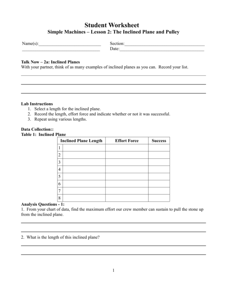 Student Worksheet