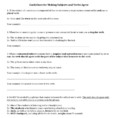 Subjectverb Agreement Worksheet
