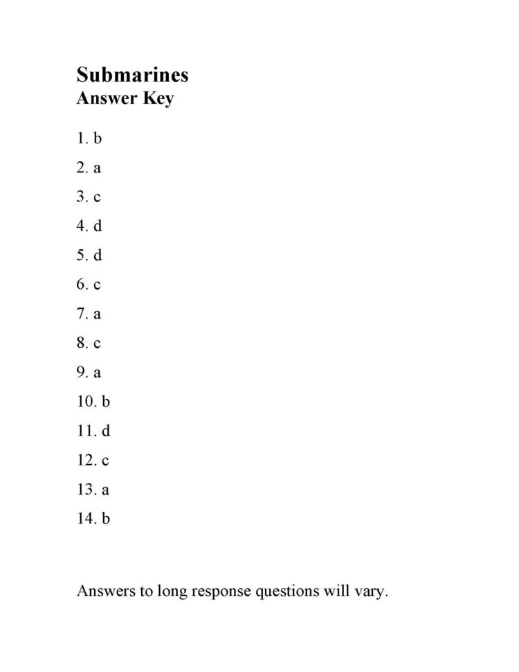 Submarines  Answers