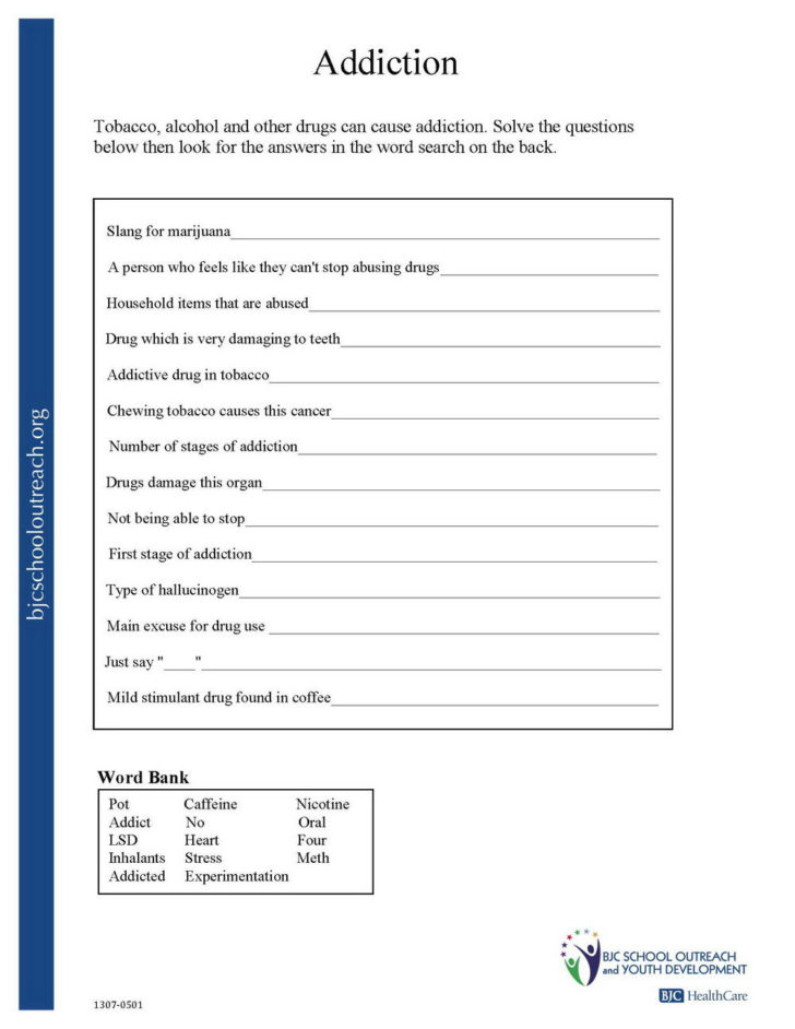 Substance Abuse Recovery Worksheets Pdf Worksheets 12230 —