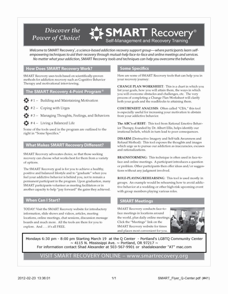 Substance Abuse Worksheets For Adults