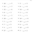 Subtraction Facts To 10 Worksheets Free Kids Touch Math Worksheets