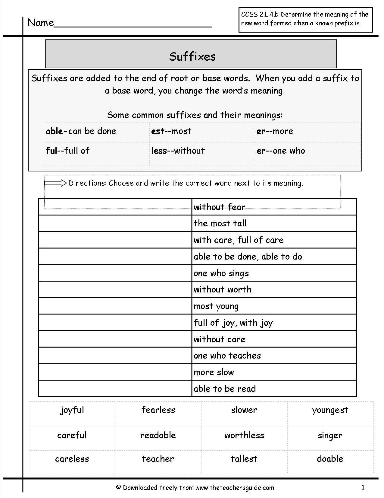 Prefix And Suffix Worksheets 5Th Grade — db-excel.com