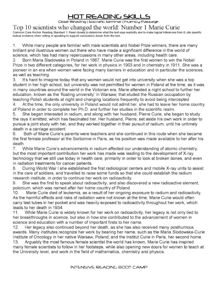 Summary And Main Idea Worksheet 1