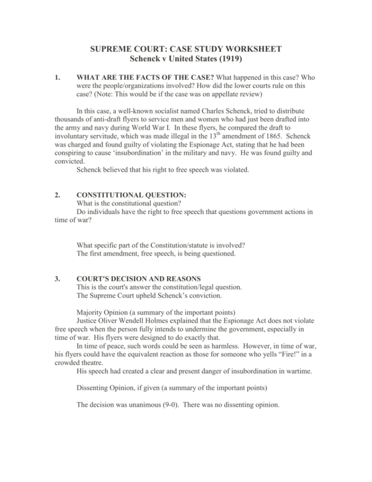 supreme court case study 6 worksheet answers