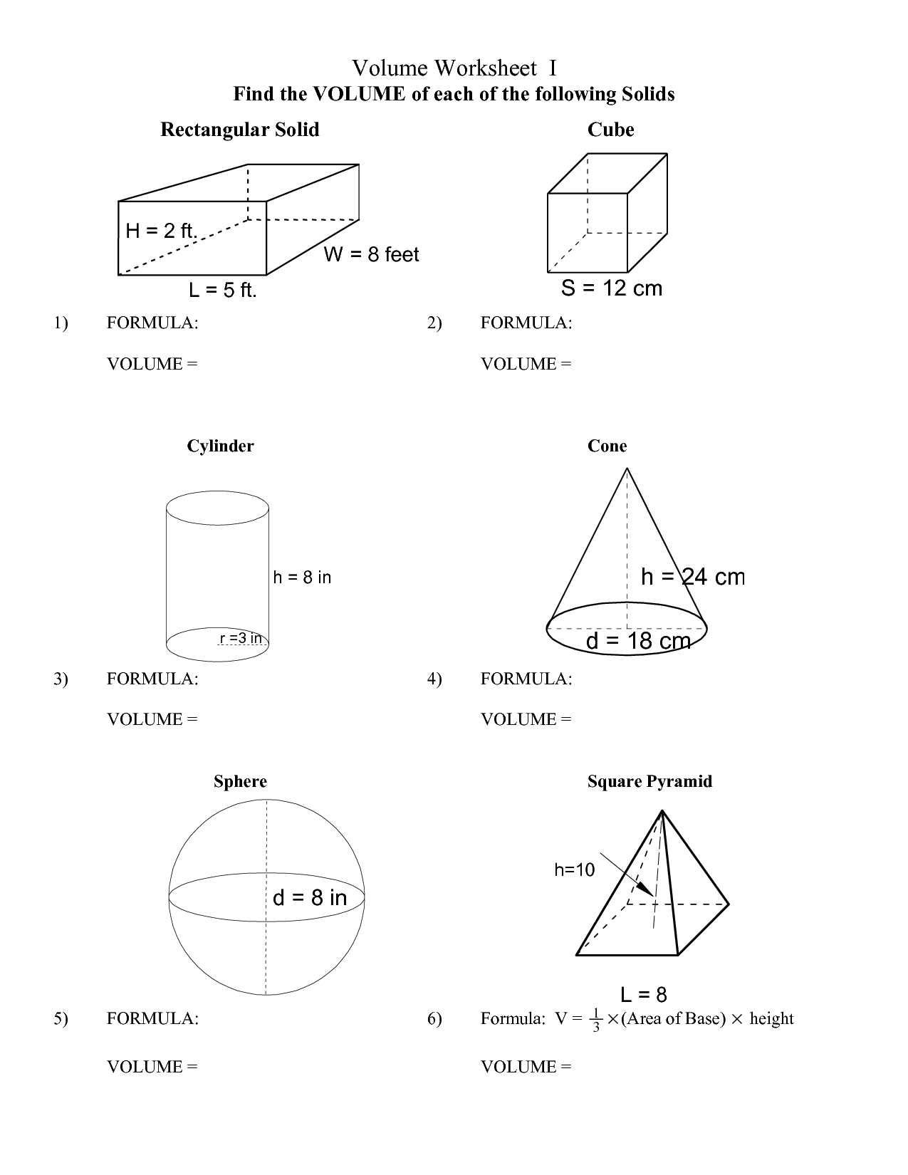 Surface Area Of Prisms And Cylinders Worksheet Answers Db excel