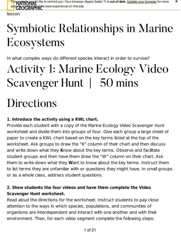 Species Interactions Worksheet Answer Key