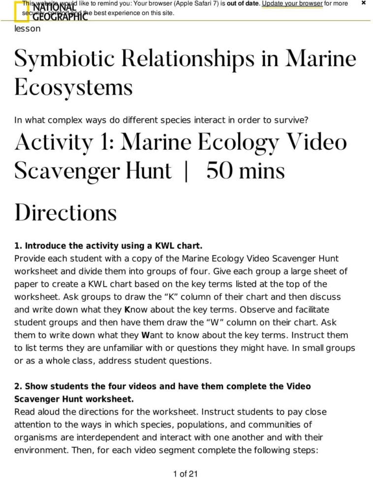 Symbiotic Relationships In Marine Ecosystems  Pdf