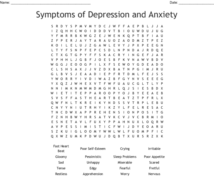 Free Printable Worksheets On Depression