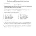 Synthesis And Decomposition Reactions
