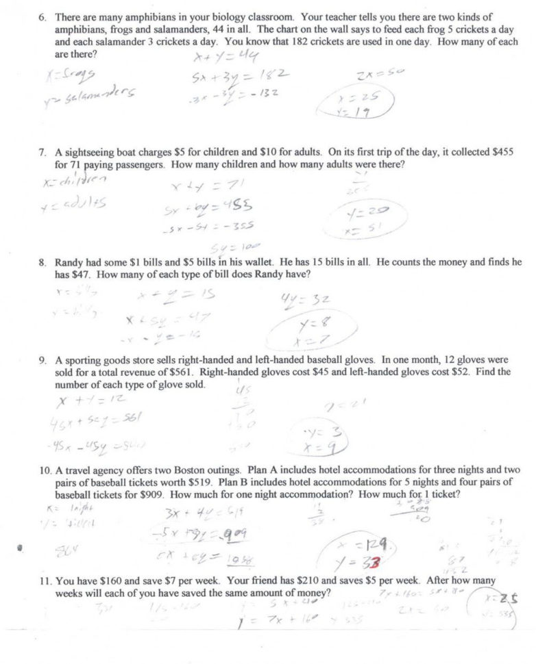 Systems Of Equations And Inequalities Worksheet  Lobo Black