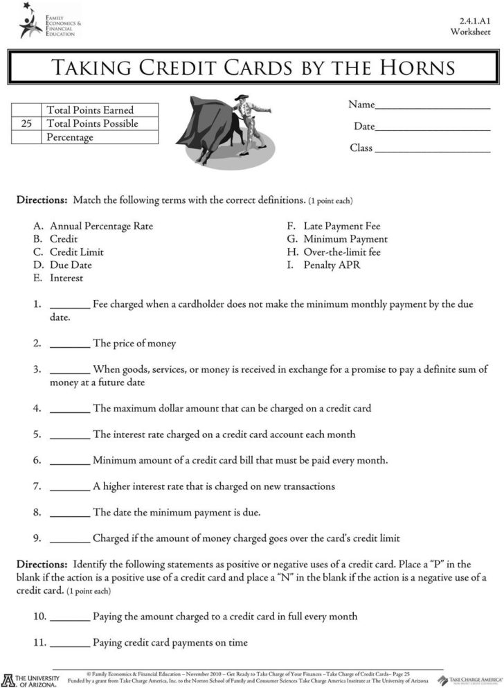 Take Charge Today Worksheet Answers