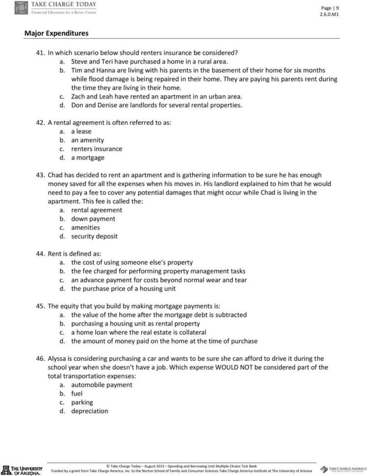 Take Charge Today Worksheet Answers