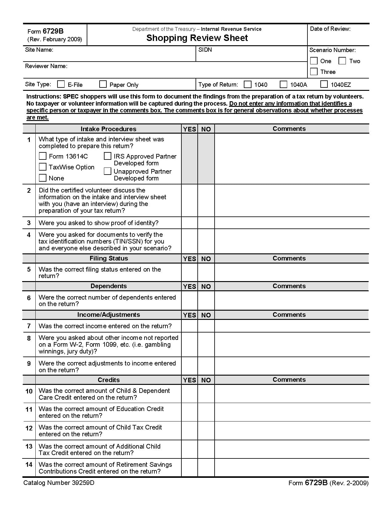 Tax Return Review Template