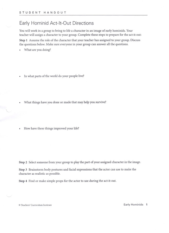 Teachers Curriculum Institute Worksheets Answers Monthly